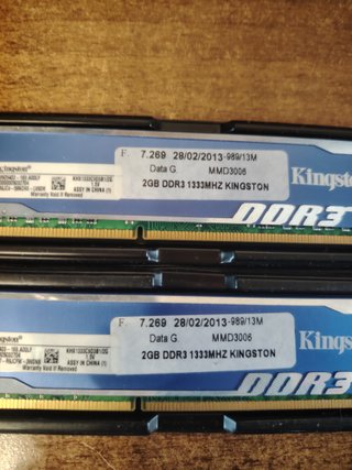2x Kingston DDR3 2GB 1333MHz RAM