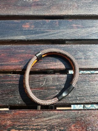 Pulsera Glūnt Hombre Cuero Marrón Negra