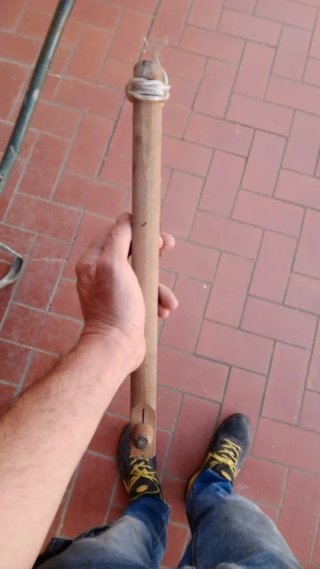 Antica sega a telaio in legno vintage