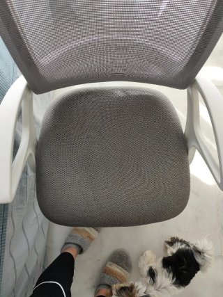 Silla de escritorio ergonómica gris y blanca