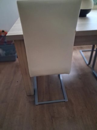 4 Sillas Piel Sintética Blanca
