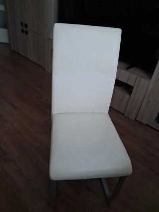 4 Sillas Piel Sintética Blanca