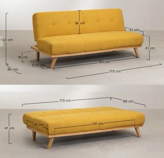 Sofá Cama SKLUM Beige y Madera