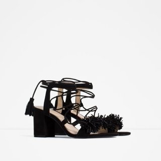 Sandalias Zara Negras Tacon 8.5cm Talla 40