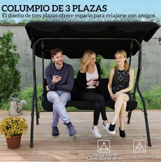 Dondolino da Giardino Nero con Tenda