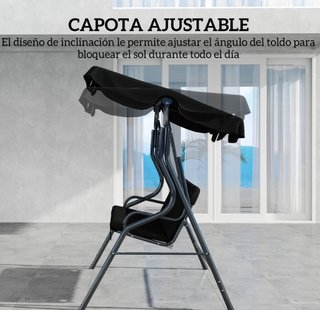 Dondolino da Giardino Nero con Tenda