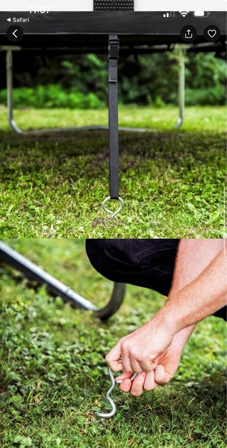 Kit anclaje suelo cama elastica Decathlon sin usar