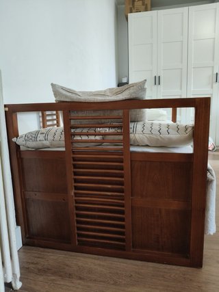 Cama nido de madera maciza con colchón