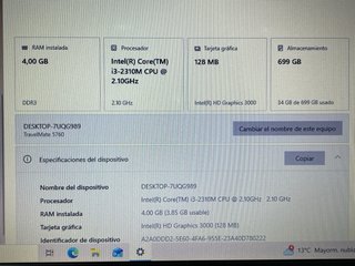 Portátil Acer Travelmate 5760