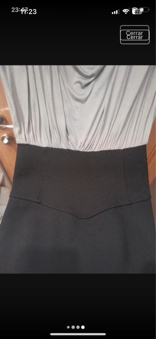 Vestido gris y negro