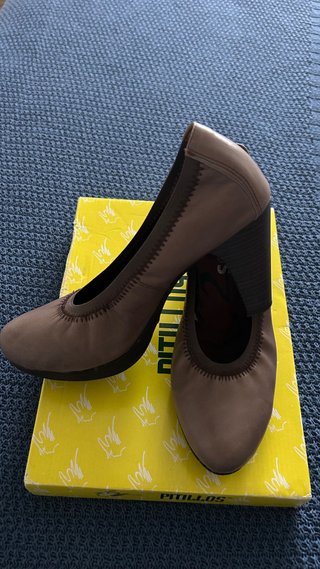 Zapatos Pitillos Talla 39 Beige/Marrón