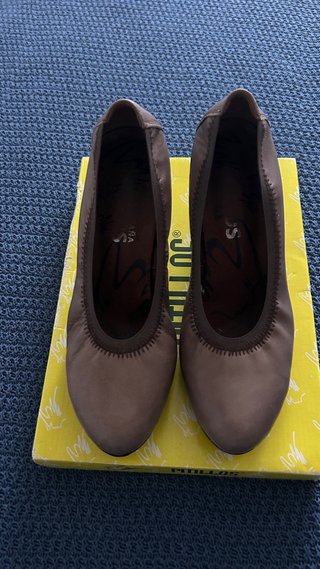 Zapatos Pitillos Talla 39 Beige/Marrón