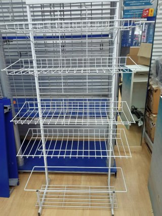 Expositor metálico blanco