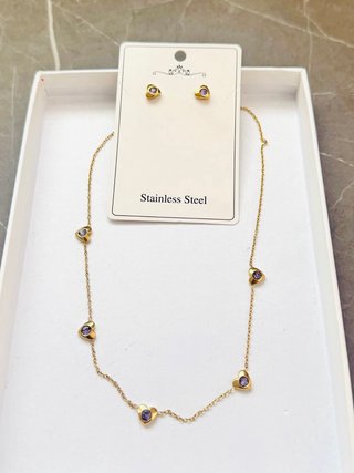 Set gioielli acciaio inossidabile con cuore