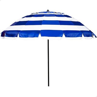 Sombrilla playa AKTIVE plegable azul/blanco