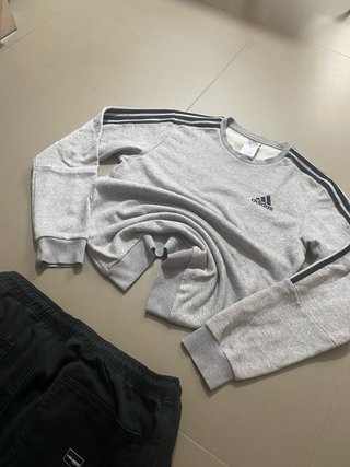 Jersey Adidas Vintage 3 Rayas Gris