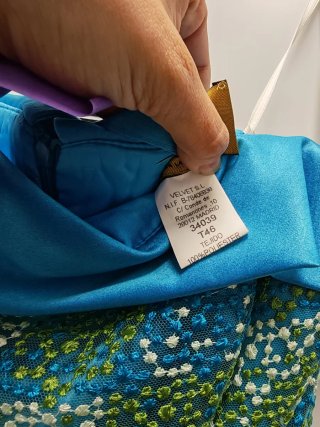 Vestido corto fiesta azul y verde