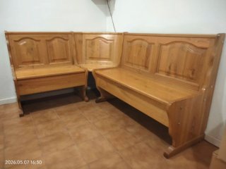 Banco esquinero madera de roble maciza