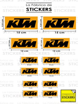 Pack 12 Pegatinas de vinilo KTM (Negro/Naranja)