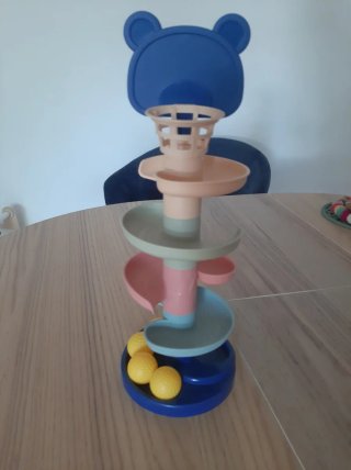 Juego de mesa espiral para bebé con 4 pelotas