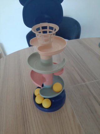Juego de mesa espiral para bebé con 4 pelotas