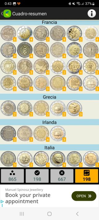 Monedas de 2 Euros Conmemorativas y Divisionales