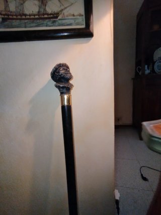 Bastone da passeggio vintage con testa uomo