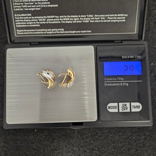 Pendientes Oro Blanco y Amarillo 18K, 2,9gr, 1,5cm