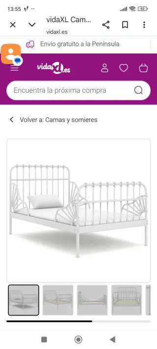 Cama infantil extensible blanca
