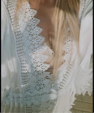 Vestido Charo Ruiz blanco bordado talla única