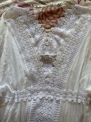 Vestido Charo Ruiz blanco bordado talla única