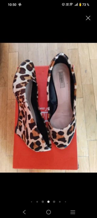 Zapatos leopardo tacón cuña Zara T-40