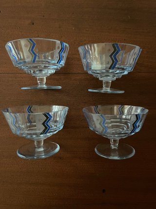 Servizio Art Déco Vetro 4 Coppette