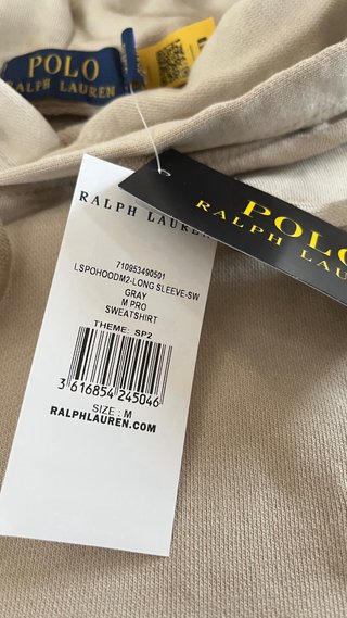 Sudadera Polo Ralph Lauren Hombre Beige Nueva