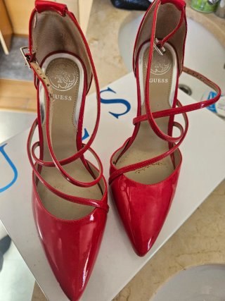Zapatos Guess Rojos Tacón Aguja