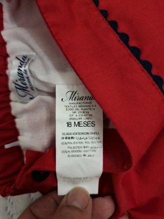 Conjunto bebé niño Miranda blanco y rojo