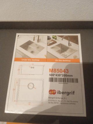 Fregadero Cocina Acero Inox 50x43 cm