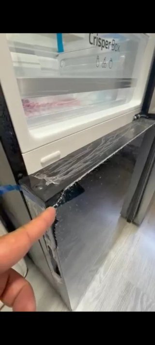 Nevera combi  de cristal negro nueva con tara
