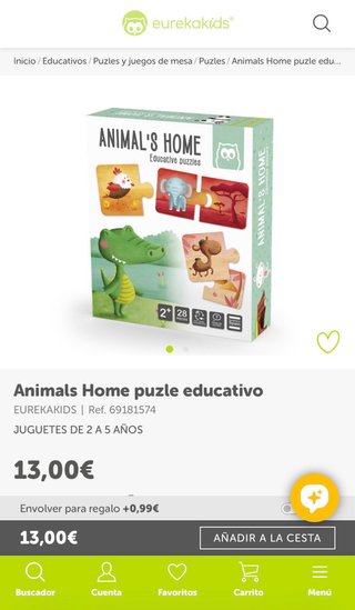 Puzzle Montessori Animales 28 Piezas