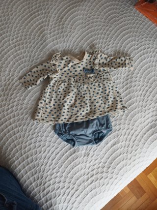 Vestido y pololo bebé 3 meses lunares