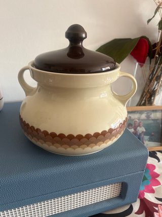 Vajilla Vintage porcelana Beige y Marrón