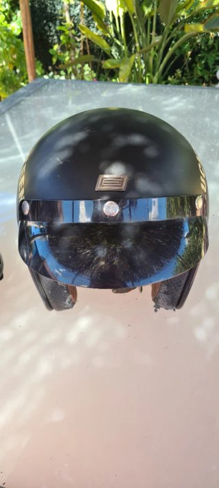 Cascos Moto Vintage Negro