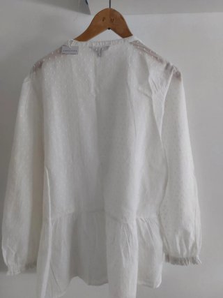 Blusa Cortefiel plumeti blanca