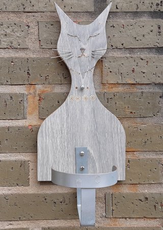 Soporte Maceta Gato Madera