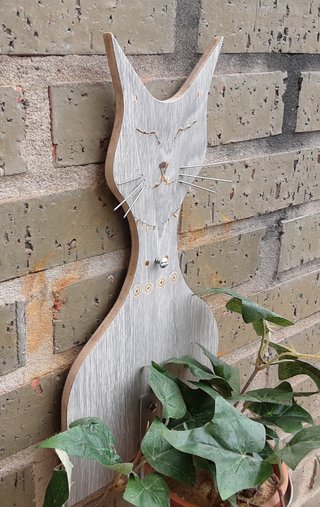 Soporte Maceta Gato Madera