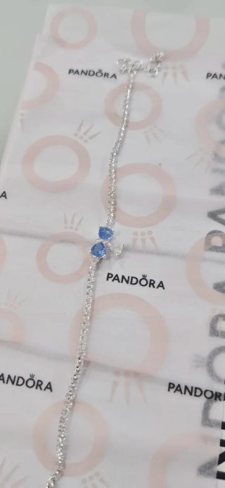 Pulsera Pandora Moño Azul y Diamantes