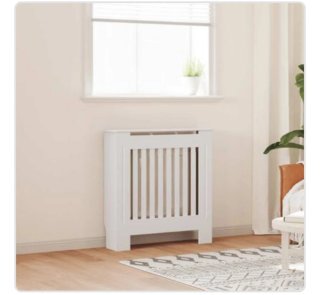 vidaXL Cubierta radiador madera pino blanco