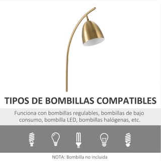 Lámpara Pie Vintage Mesa Auxiliar Oro Blanco