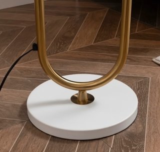 Lámpara Pie Vintage Mesa Auxiliar Oro Blanco