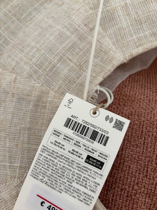 Pantalla Lámpara Techo Lino Zara Home Beige